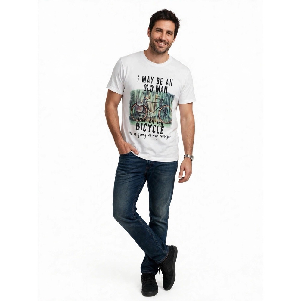 Mens Graphic Tee XXL White Made In Italy Streetwear Casual Summer